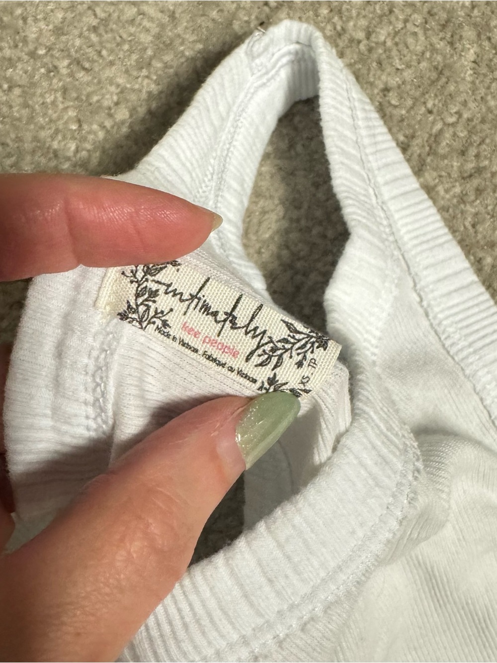 Free People White Ribbed Racerback Tank Top - Picture 2 of 2